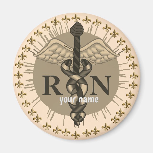 Caduceus RN Nurse  magnet (Front)