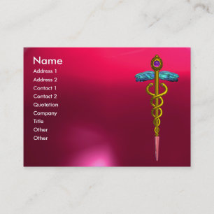 CADUCEUS RUBY vibrant gold pink purple ,fuchsia Business Card