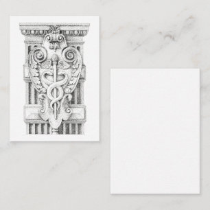 CADUCEUS STAFF 3.5x2.5 Flat Notecard