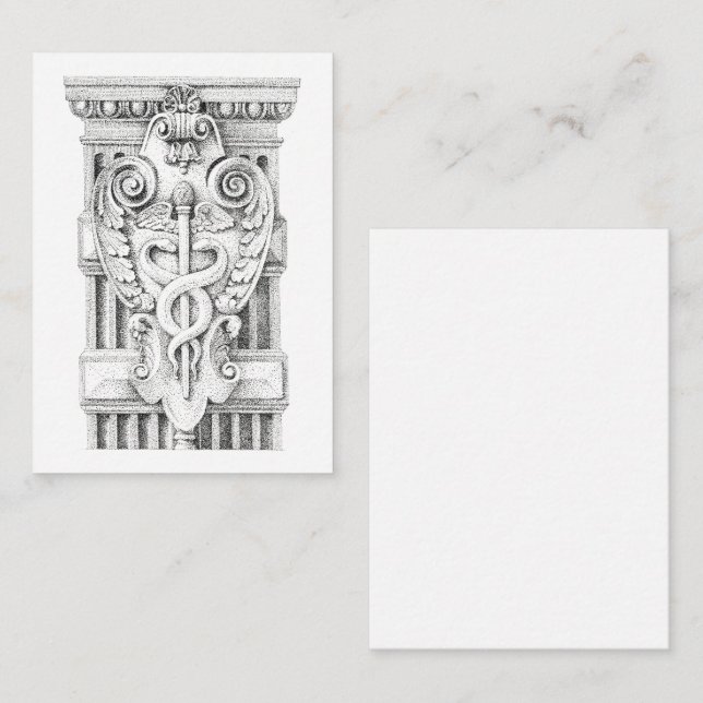 CADUCEUS STAFF 3.5x2.5 Flat Notecard (Front/Back)