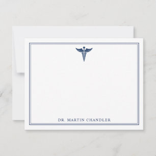Caduceus Stationery Medical Doctor Note Card 