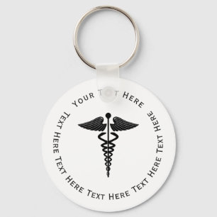 Caduceus Symbol Key Ring