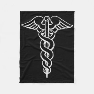 Caduceus Symbol Nurse Doctor Medic Rn Np Na Hospit Fleece Blanket