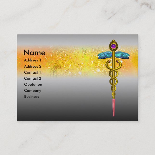 CADUCEUS, vibrant,amethyst Business Card (Front)