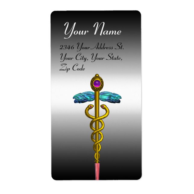 CADUCEUS, vibrant gold amethyst (Front)