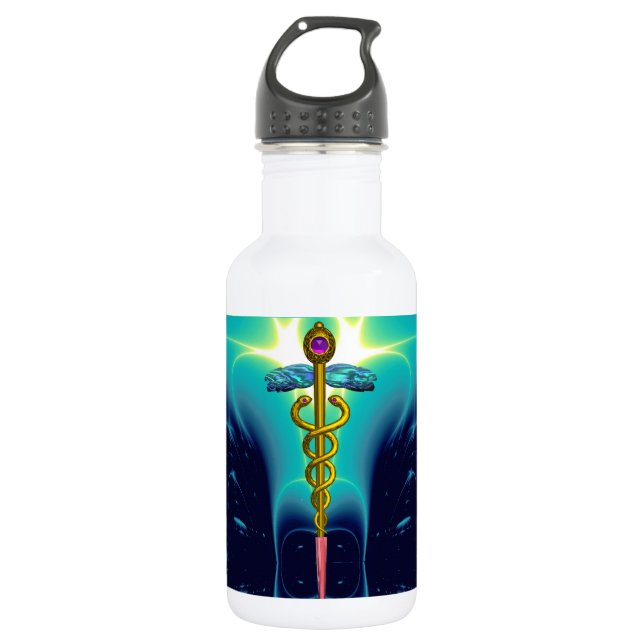 CADUCEUS,Vibrant Gold Amethyst 532 Ml Water Bottle (Front)