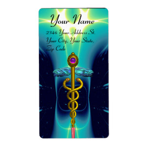 CADUCEUS, vibrant gold amethyst , blue turquase
