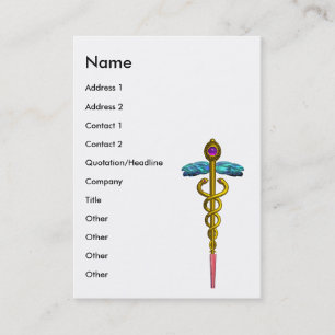 CADUCEUS,  vibrant gold amethyst Business Card