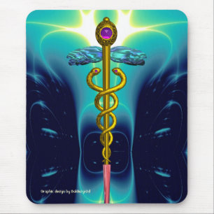CADUCEUS , vibrant gold ametist Mouse Pad