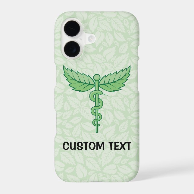 Caduceus with leaves background (Back)