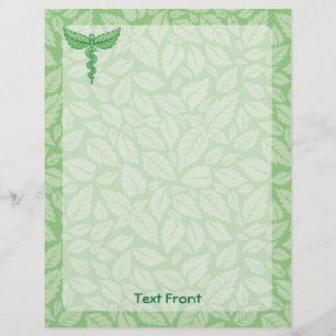 Caduceus with Leaves Background Flyer
