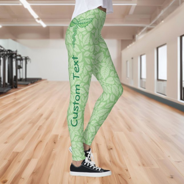 Caduceus with Leaves Background Leggings (Creator Uploaded)
