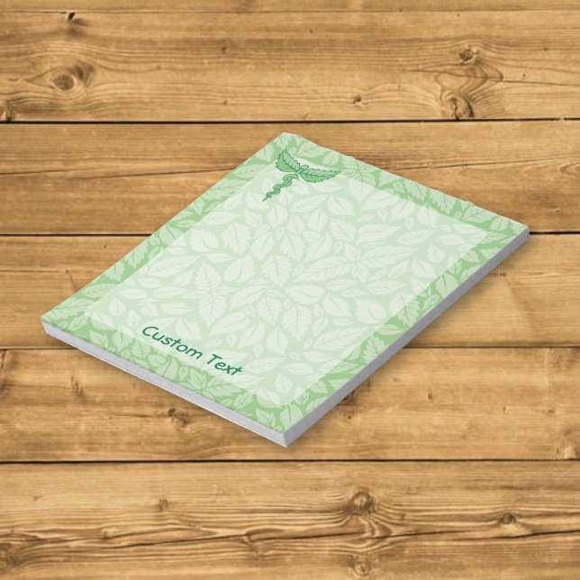 Caduceus with Leaves Background Notepad (Creator Uploaded)