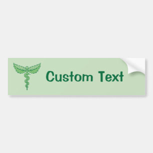 Caduceus with Leaves Bumper Sticker