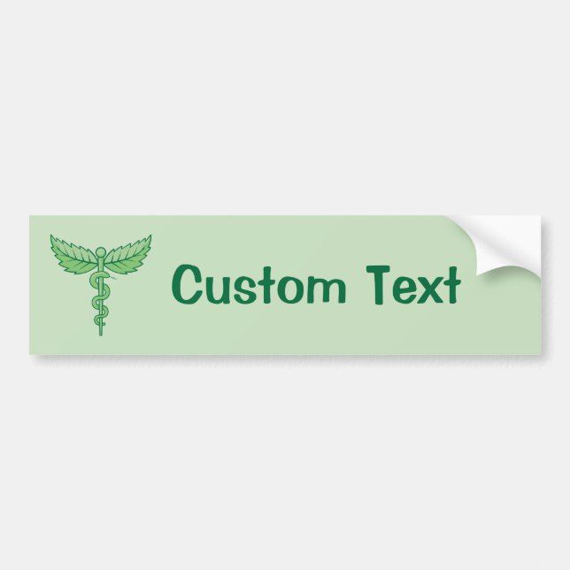 Caduceus with Leaves Bumper Sticker (Front)