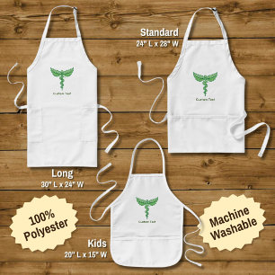 Caduceus with Leaves Long Apron