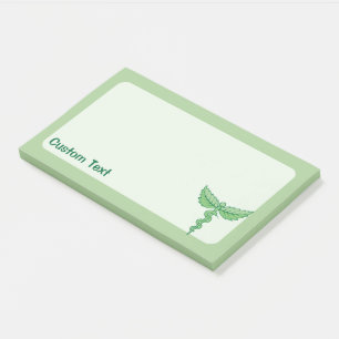 Caduceus with leaves post-it notes