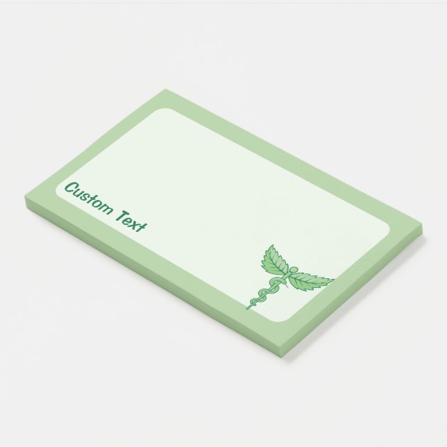 Caduceus with leaves post-it notes (Angled)