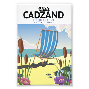Cadzand Netherlands beach travel poster