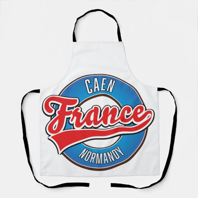 Caen Normandy France retro logo Apron (Front)