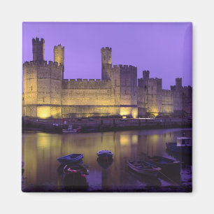 Caernarfon Castle, at Night, Gwynedd, Wales Magnet