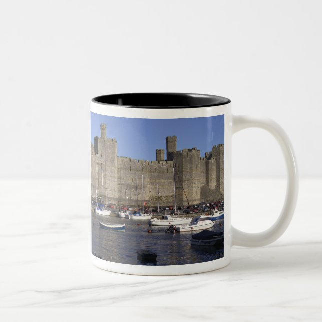 Caernarfon Castle, Gwynedd, Wales (RF) Two-Tone Coffee Mug (Right)