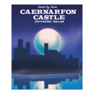 Caernarfon Castle, Gwynedd Wales travel poster