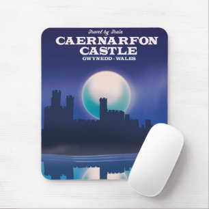 Caernarfon Castle, Gwynedd Wales travel poster Mouse Pad