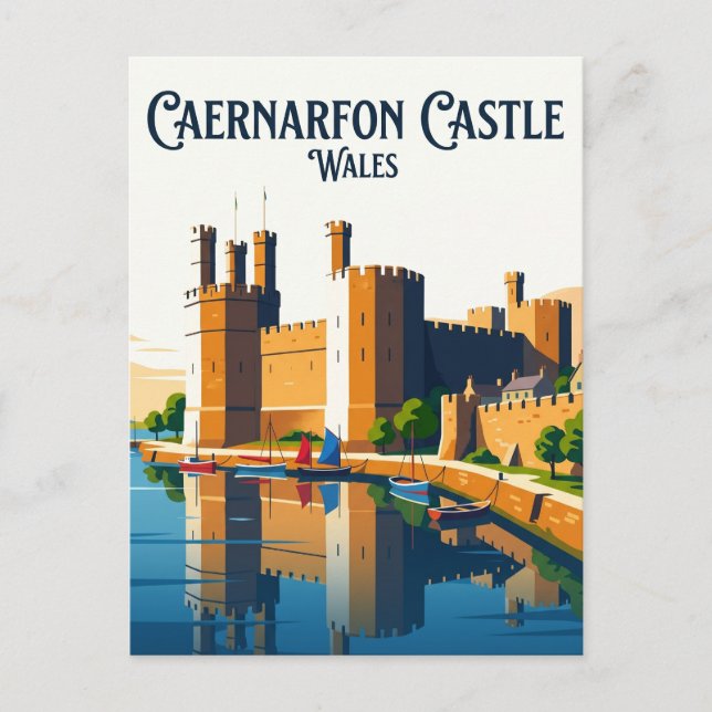 Caernarfon Castle Wales Postcard (Front)