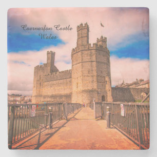 Caernarfon Castle Wales. Stone Coaster