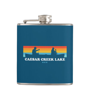 Caesar Creek Lake Ohio Canoe Hip Flask