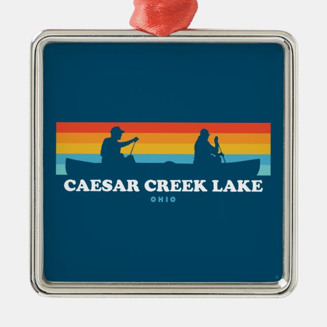 Caesar Creek Lake Ohio Canoe Metal Ornament (Front)