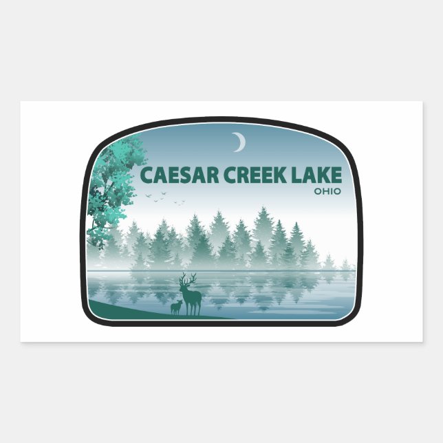 Caesar Creek Lake Ohio Deer Rectangular Sticker (Front)