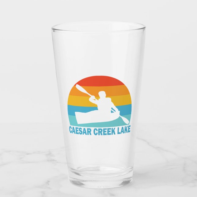 Caesar Creek Lake Ohio Kayak Glass (Front)