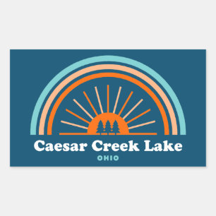 Caesar Creek Lake Ohio Rainbow Rectangular Sticker