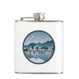 Caesar Creek Lake Ohio Reflection Hip Flask