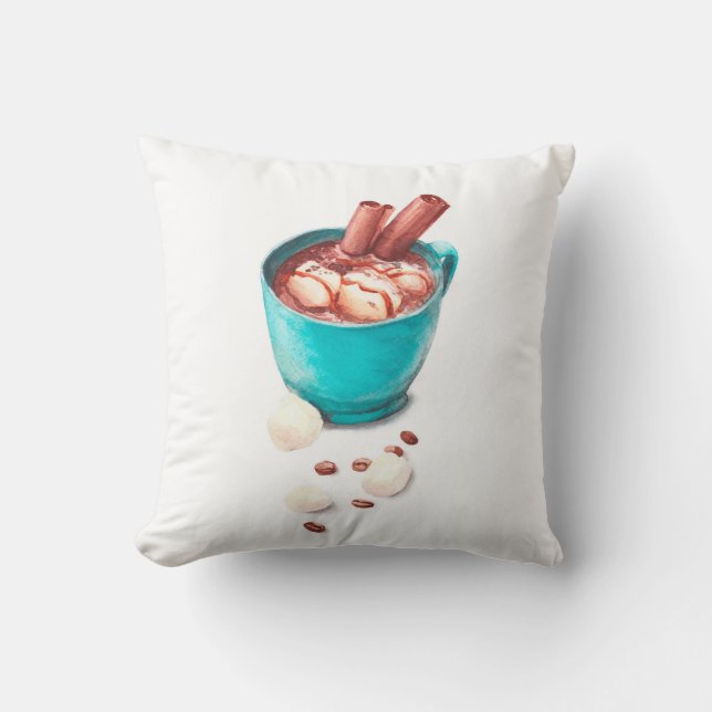 Cafe and kitchen decoration hot chocolate. cushion (Front)