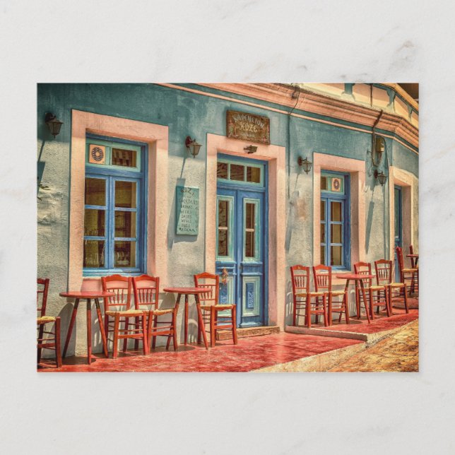 Cafe Architecture Building Greece Peloponnese Postcard (Front)