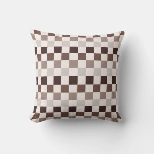 Cafe Au Lait checkerboard pattern Cushion