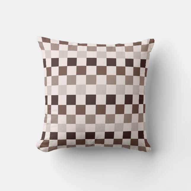 Cafe Au Lait checkerboard pattern Cushion (Front)