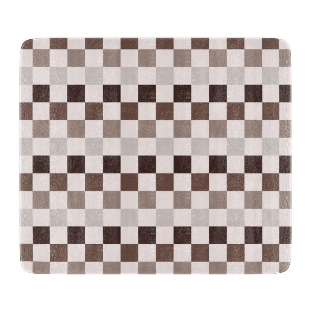 Cafe Au Lait checkerboard pattern Cutting Board (Front)