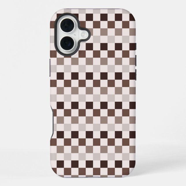 Cafe Au Lait checkerboard pattern iPhone Case (Back)