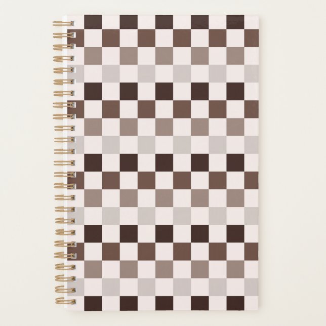 Cafe Au Lait checkerboard pattern Planner (Front)