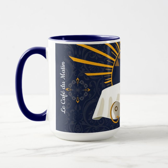 Café au Lait Deco Parisian Bistro Personalised Mug (Left)
