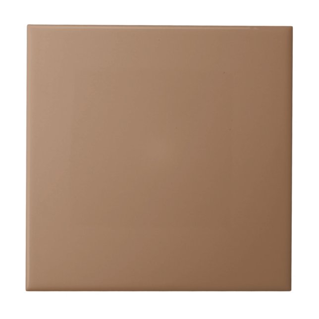 Café au lait Latte Coffee Brown Solid Color Tile (Front)