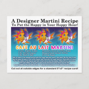 Cafe Au Lait Martini Recipe Postcard