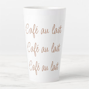 Café au lait   Simple Stylish Script Typography Latte Mug