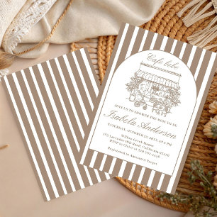 Cafe Baby Hand Drawn Italian Baby Shower Invitation