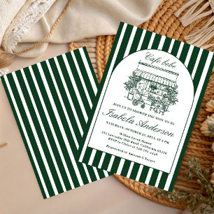 Cafe Baby Hand Drawn Italian Baby Shower  Invitation