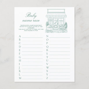 Cafe Baby shower - Baby name race game
